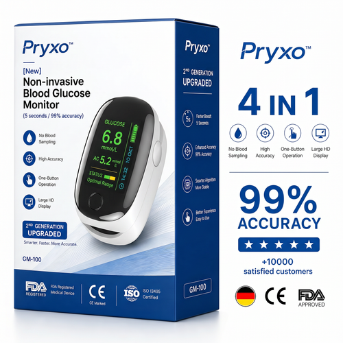 2026 Pryxo GM-100 Non-Invasive Monitor – 5 Seconds / 99% Accuracy